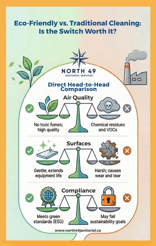 Comparison of eco-friendly and traditional cleaning
